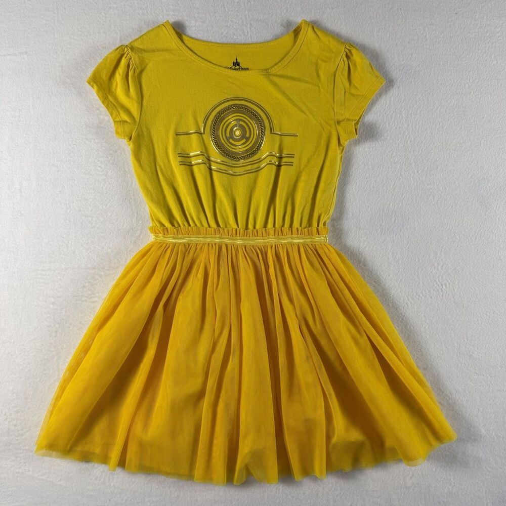 Disney Parks Star Wars C-3PO Girls Dress Gold Tutu Skirt Size L